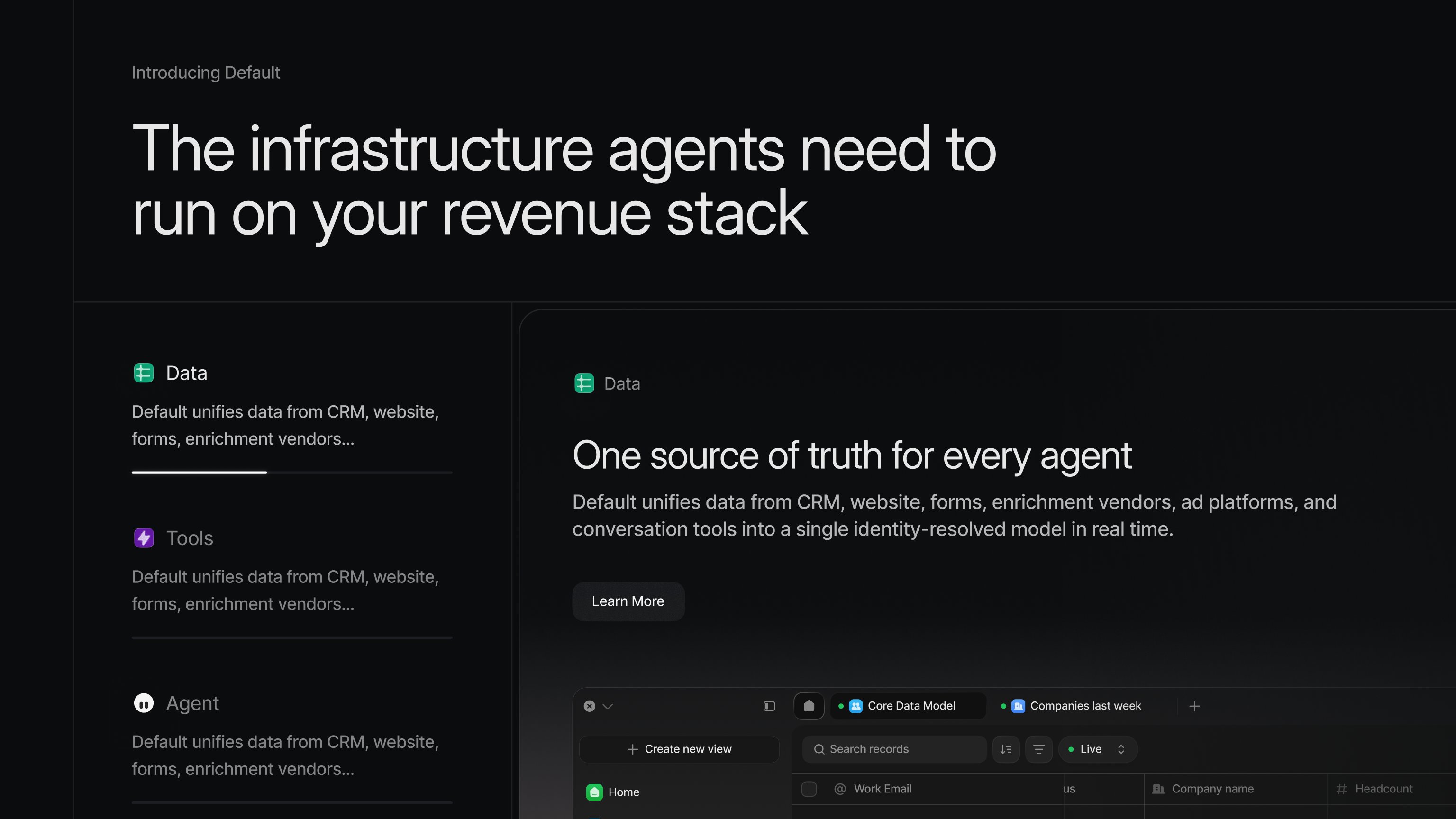 Default — revenue stack