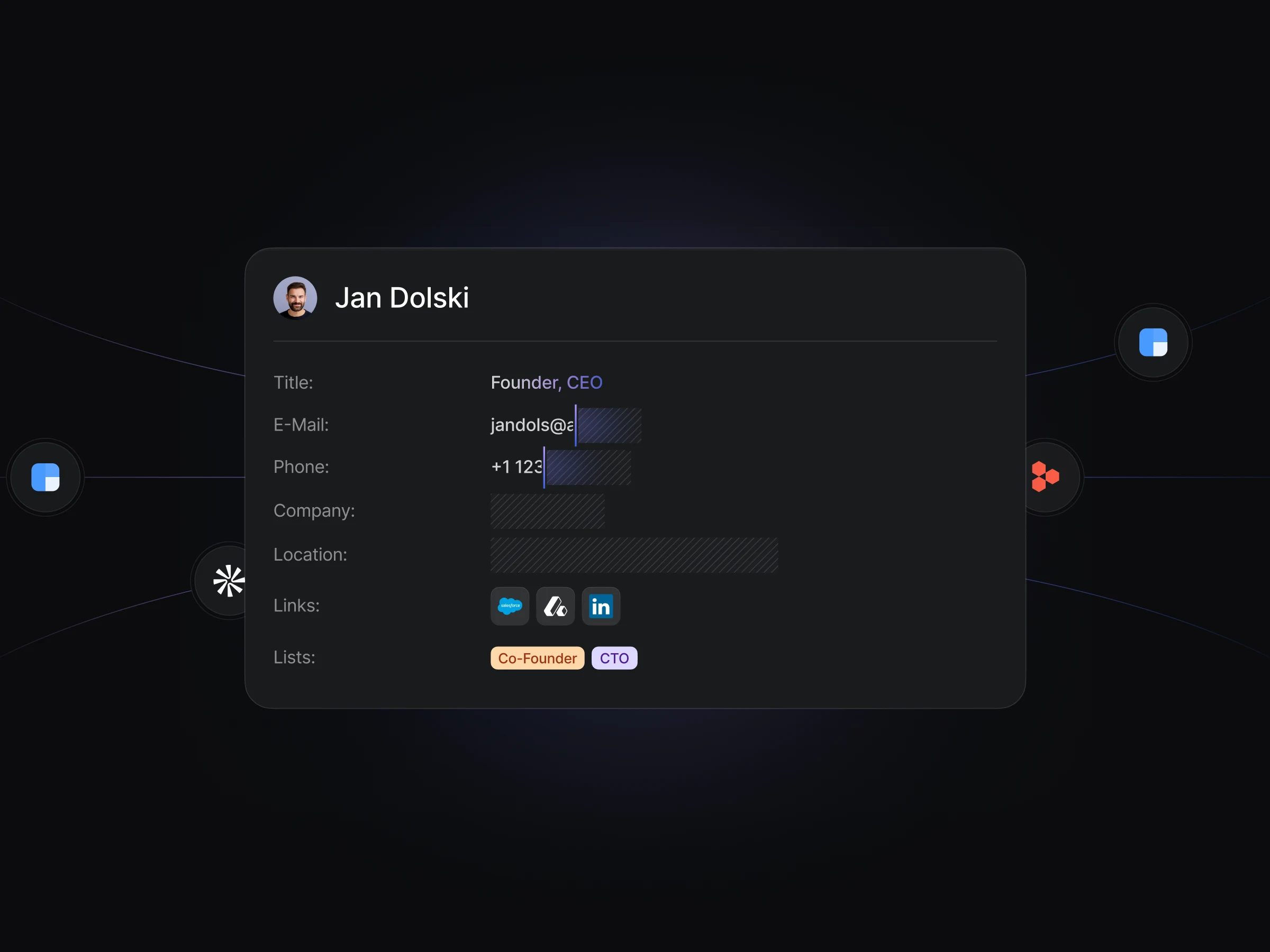 Default — contact record card